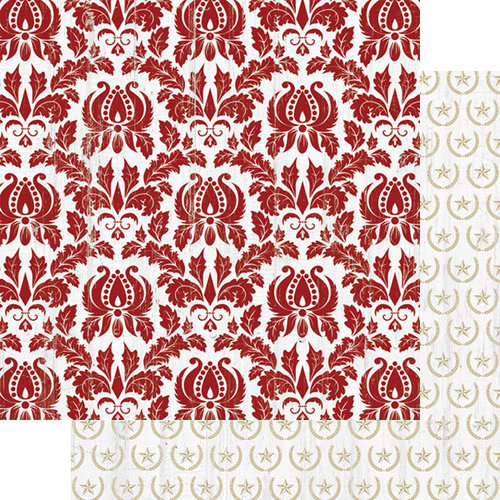 Teresa Collins - Tinsel and Company Collection - Christmas - 12 x 12 Double Sided Paper - Damask