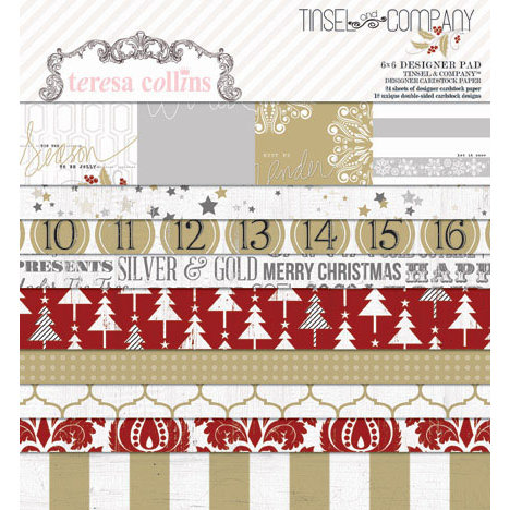 Teresa Collins - Tinsel and Company Collection - Christmas - 6 x 6 Paper Pad