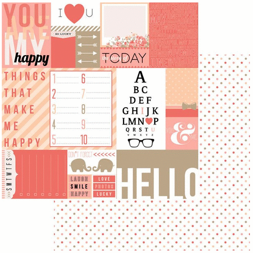 Teresa Collins Designs - You Are My Happy Collection - 12 x 12 Double Sided Paper - Hello Tags