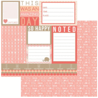 Teresa Collins Designs - You Are My Happy Collection - 12 x 12 Double Sided Paper - Noted Tags