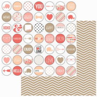 Teresa Collins Designs - You Are My Happy Collection - 12 x 12 Double Sided Paper - Memo Circles