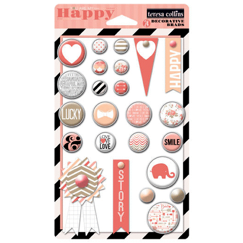 Teresa Collins Designs - You Are My Happy Collection - Decorative Brads