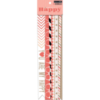 Teresa Collins - You Are My Happy Collection - Border Strips with Foil Accents