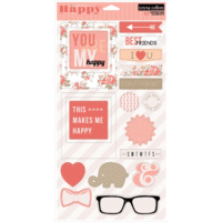 Teresa Collins Designs - You Are My Happy Collection - Die Cut Chipboard Stickers
