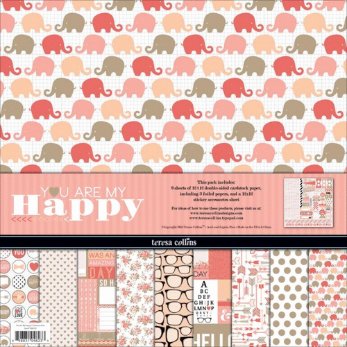 Teresa Collins Designs - You Are My Happy Collection - 12 x 12 Paper and Accessories Pack