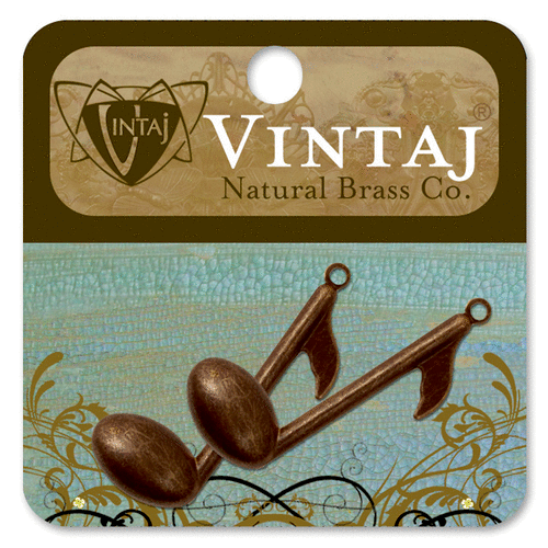 Vintaj Metal Brass Company - Metal Jewelry Hardware - Music Note