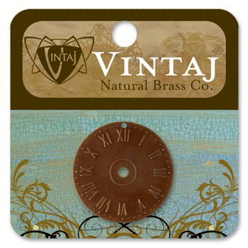 Vintaj Metal Brass Company - Metal Jewelry Hardware - Clock Face