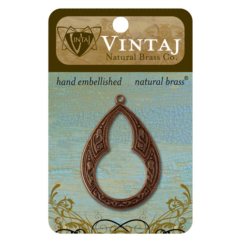 Vintaj Metal Brass Company - Metal Jewelry Hardware - Large Bohemian Teardrop