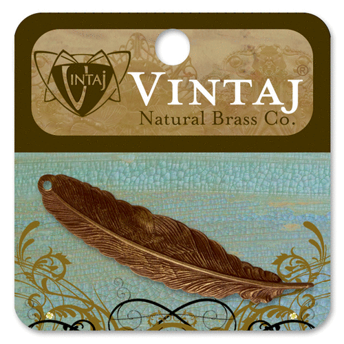 Vintaj Metal Brass Company - Metal Jewelry Hardware - Feather