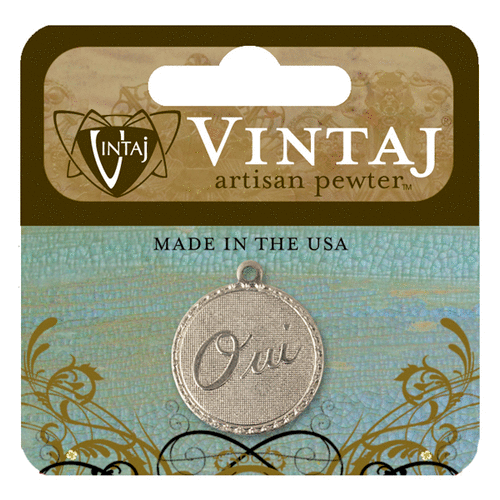 Vintaj Metal Brass Company - Artisan Pewter - Metal Jewelry Hardware - Oui Token