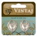 Vintaj Metal Brass Company - Artisan Pewter - Metal Jewelry Hardware - Kept Heart
