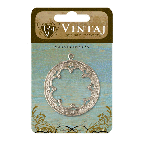 Vintaj Metal Brass Company - Artisan Pewter - Metal Jewelry Hardware - Framed Scrollwork