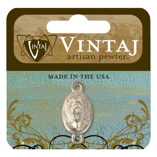 Vintaj Metal Brass Company - Artisan Pewter - Metal Jewelry Hardware - Repousse Cameo