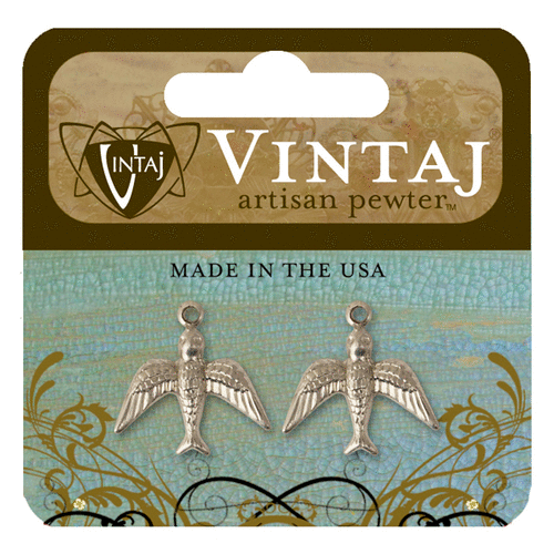 Vintaj Metal Brass Company - Artisan Pewter - Metal Jewelry Hardware - Upward Bird