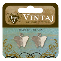 Vintaj Metal Brass Company - Artisan Pewter - Metal Jewelry Hardware - Fluttering Butterfly