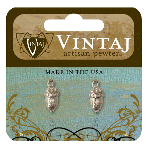 Vintaj Metal Brass Company - Artisan Pewter - Metal Jewelry Hardware - Teensie Acorn