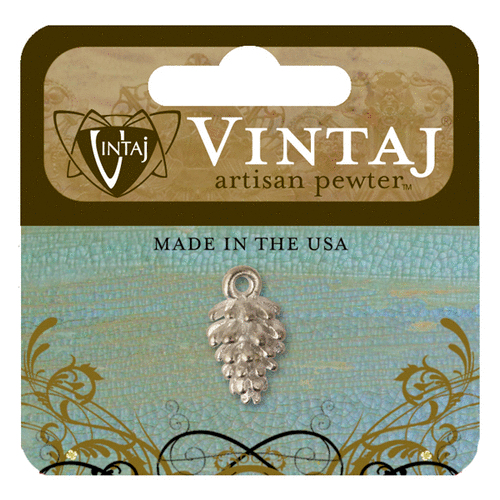 Vintaj Metal Brass Company - Artisan Pewter - Metal Jewelry Hardware - Full Pine Cone