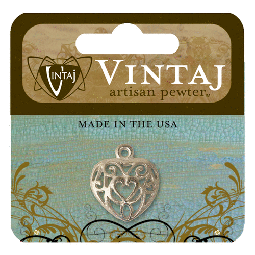 Vintaj Metal Brass Company - Artisan Pewter - Metal Jewelry Hardware - Heart to Heart