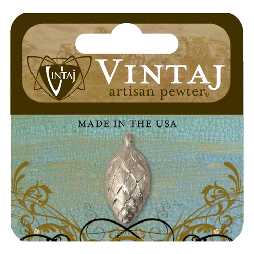 Vintaj Metal Brass Company - Artisan Pewter - Metal Jewelry Hardware - Napping Pine Cone