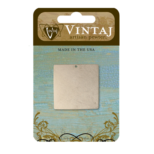 Vintaj Metal Brass Company - Artisan Pewter - Metal Altered Blank - Square