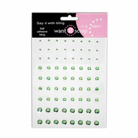 Want2Scrap - Say it With Bling - Adhesive Rhinestones - Light Green