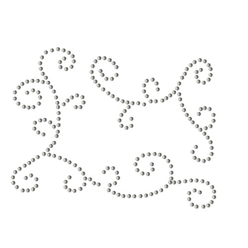 Want2Scrap - Say it With Bling - Self Adhesive Rhinestones - Funky Swirls - Silver