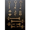 Want2Scrap - Chipboard Pieces - Card Size Antique Keys with Locks and Hardware