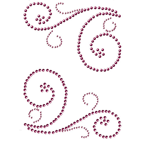 Want2Scrap - Say it With Bling - Self Adhesive Rhinestones - Swirls - Pink