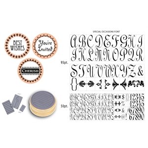 Mason Row - Special Occasions Monogram Set with Wood Block