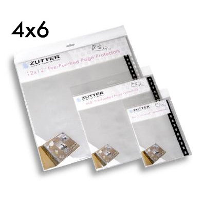 Zutter - Bind-It-All - Pre-Punched Page Protectors - 4 x 6 - 6 Pack