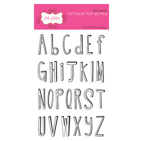 Pink Paislee - Clear Stamps - Vintage Pop Alpha, CLEARANCE