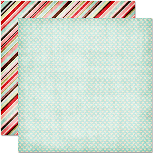 Pink Paislee - Cupid Collection - 12 x 12 Double Sided Paper - Bow and Arrow