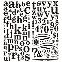 Pink Paislee - Expressions Collection - Glitter Chipboard Alphabet Stickers - Licorice