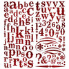 Pink Paislee - Expressions Collection - Glitter Chipboard Alphabet Stickers - Cherry