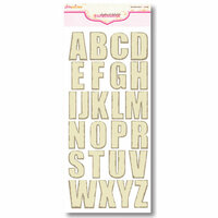 Pink Paislee - Expressions Collection - Chipboard Alphabet Stickers - Weathered Wood - Cotton