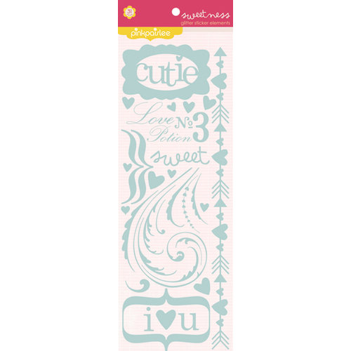 Pink Paislee - Sweetness Collection - Glittered Cardstock Stickers - Elements