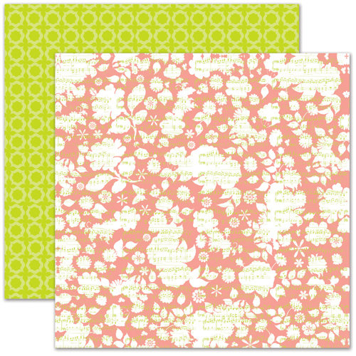 Pink Paislee - House of Three - Soiree Collection - 12 x 12 Double Sided Paper - Music