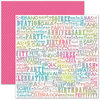 Pink Paislee - House of Three - Soiree Collection - 12 x 12 Double Sided Paper - Words