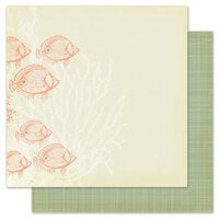 Pink Paislee - Nantucket Collection - 12 x 12 Double Sided Paper - Lobster Bisque