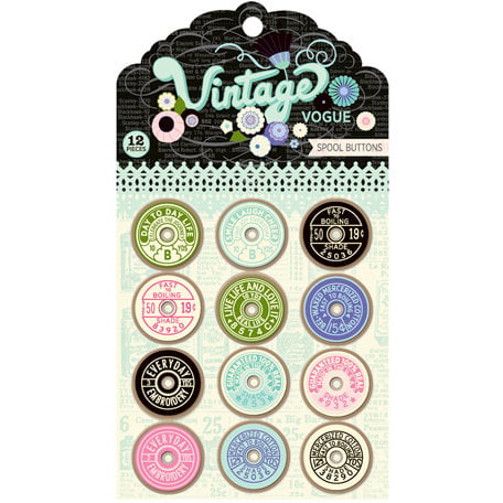 Pink Paislee - Vintage Vogue Collection - Spool Buttons