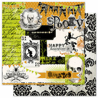 Pink Paislee - House of Three - Phantom Collection - Halloween - 12 x 12 Double Sided Paper with Glossy Accents - Haunted