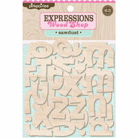 Pink Paislee - Wood Shop Collection - Wood Pieces - Alphabet - Sawdust