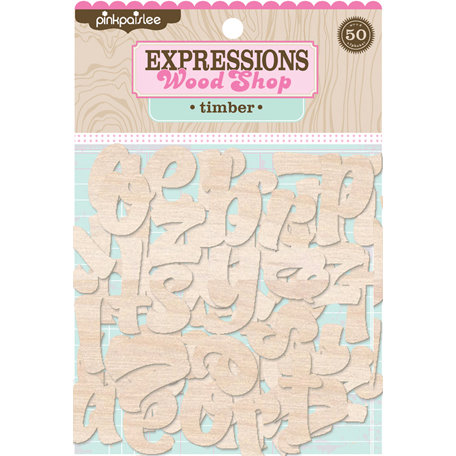 Pink Paislee - Wood Shop Collection - Wood Pieces - Alphabet - Timber