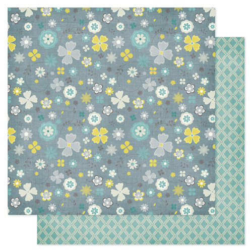 Pink Paislee - Indigo Bleu Collection - 12 x 12 Double Sided Paper - Tweed