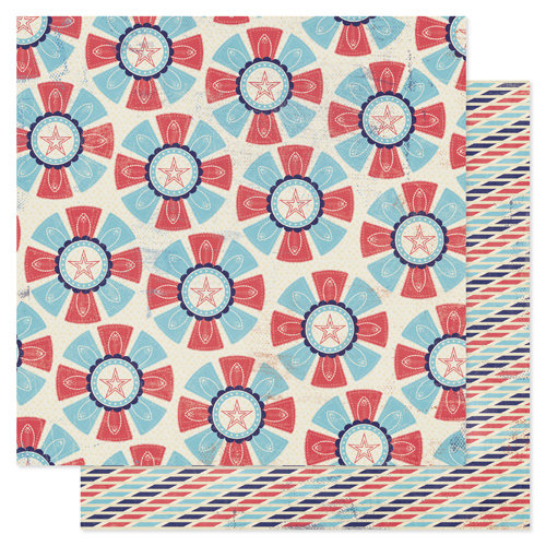 Pink Paislee - Declaration Collection - 12 x 12 Double Sided Paper - Pinwheel