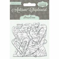 Pink Paislee - Artisan Collection - Resist Chipboard Shapes - Hearts