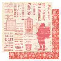 Pink Paislee - City Sidewalks Collection - Christmas - 12 x 12 Double Sided Paper - Santa's Workshop