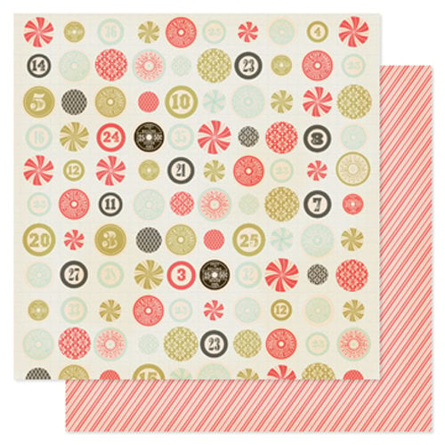 Pink Paislee - City Sidewalks Collection - Christmas - 12 x 12 Double Sided Paper - Candy Shoppe