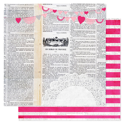Pink Paislee - Secret Crush Collection - 12 x 12 Double Sided paper - Love Notes