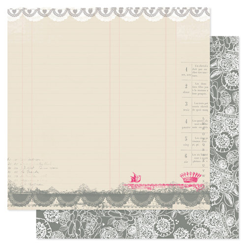 Pink Paislee - Secret Crush Collection - 12 x 12 Double Sided paper - Bouquet